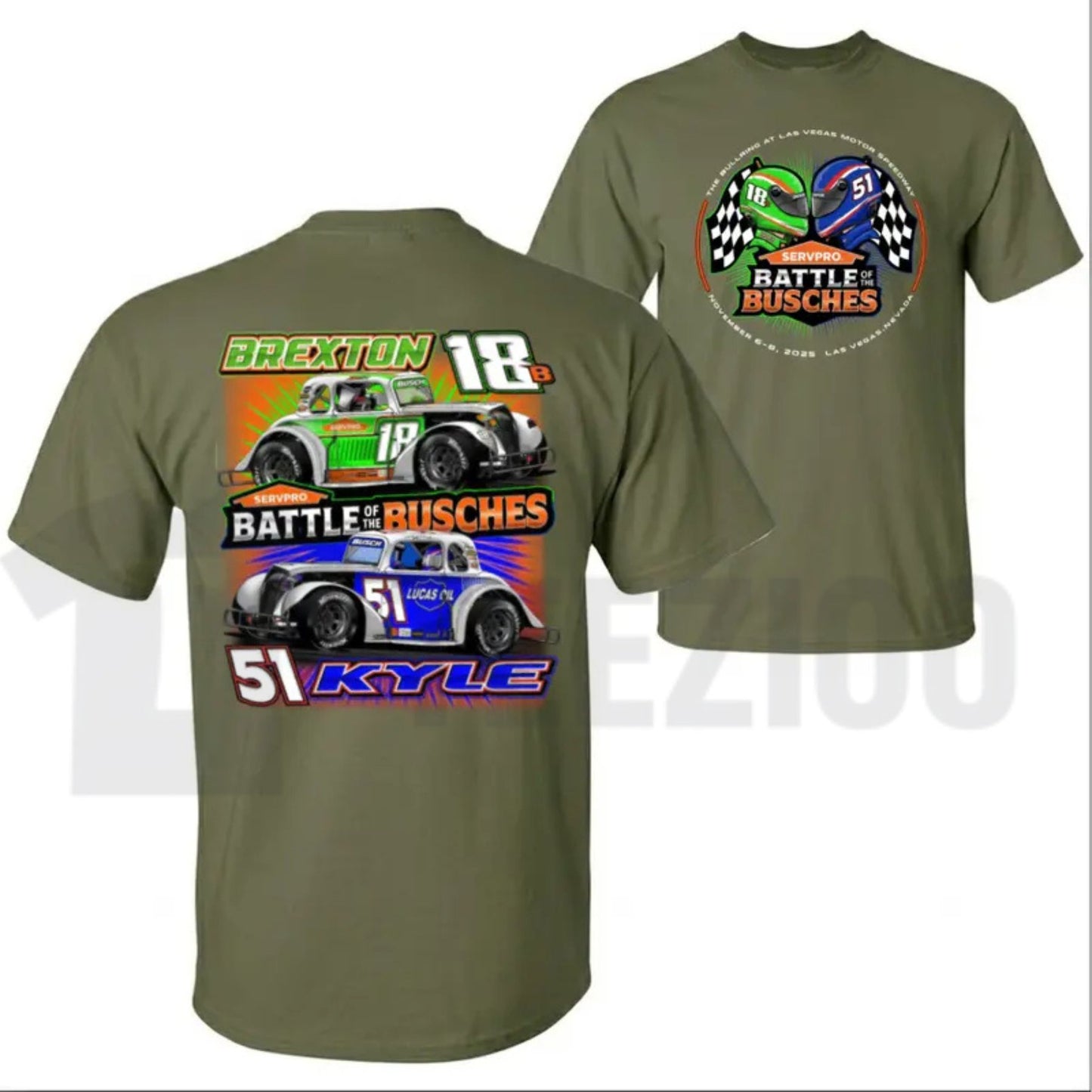 Battle Of The Busches Racing Vintage NASCAR Style Graphic T-Shirt