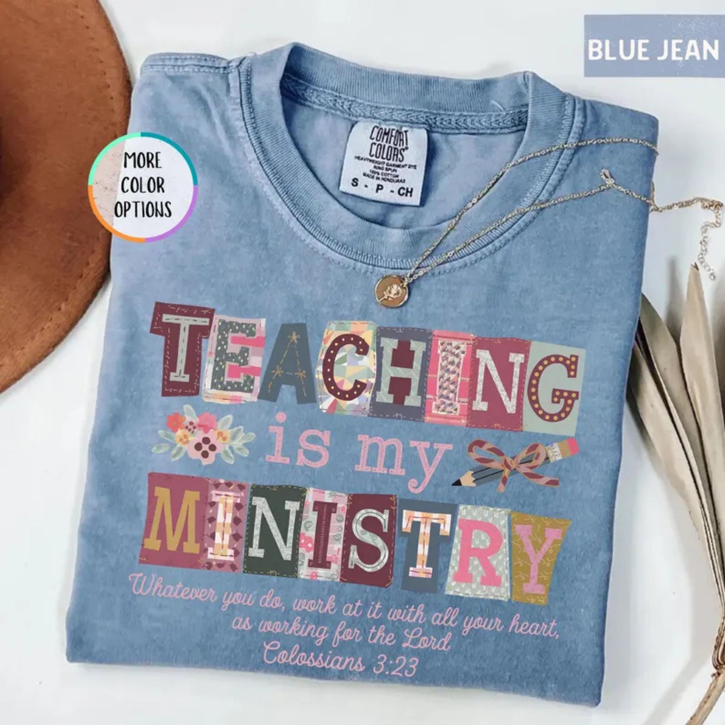 Comfort Colors Teaching Is My Ministry T-Shirt – Christian Teacher Faith Graphic Tee, Inspirational Educator Shirt