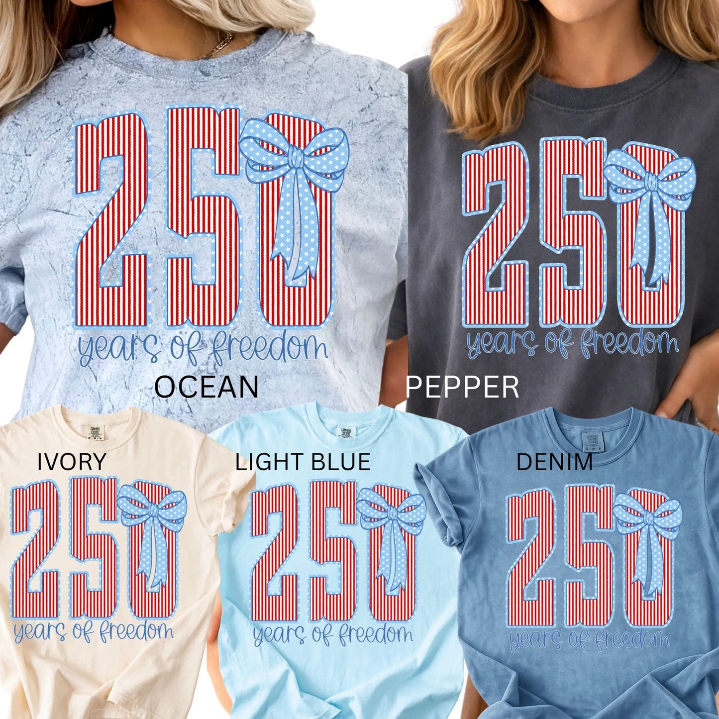Comfort Colors® America 250 Years T-Shirt – Floral USA Stripe Graphic Tee, Retro July 4th Oversized Shirt, Semiquincentennial 1776–2026 Celebration Top