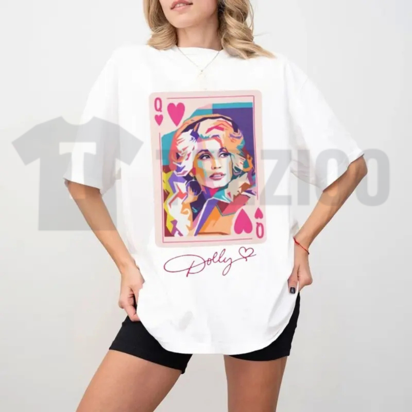 Vintage Country Music Legend Apparel – Retro Dolly Parton Queen Of Hearts Graphic Top