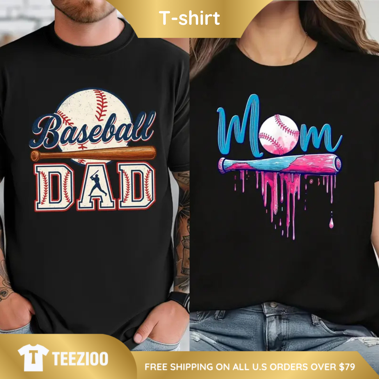 Funny Baseball Mom/Dad Short Sleeve T-Shirt
