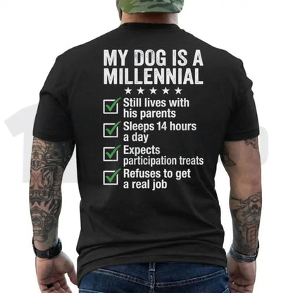 My Dog Is A Millennial Anxious Pup Tee – Hilarious Pet Owner Gift Graphic Shirt