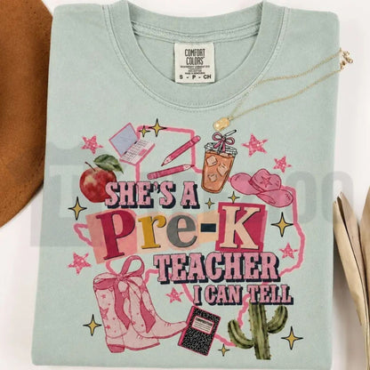 Custom Grade She's a Teacher Comfort Colors Shirt – Retro Educator Tee