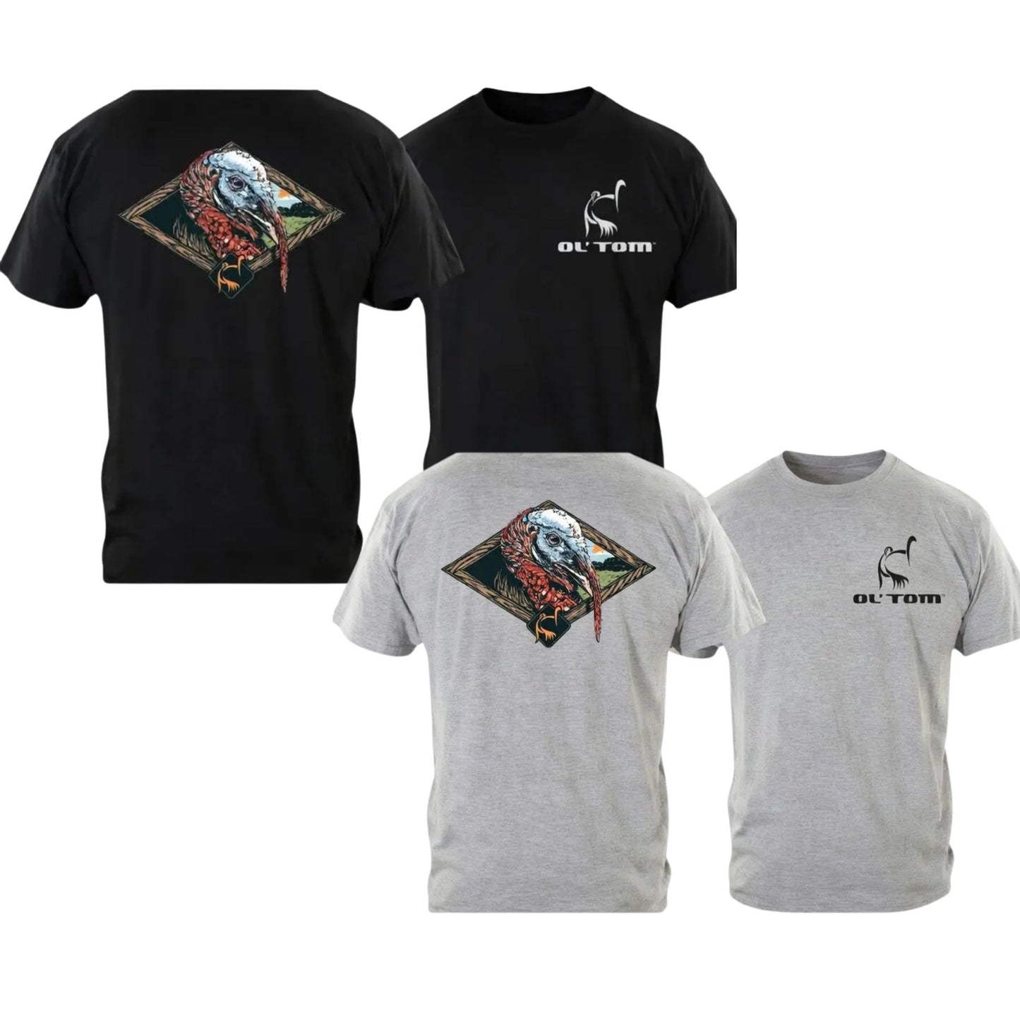 Ol’ Tom Wild Turkey Hunting T-Shirt – Vintage Wildlife Graphic Tee, Premium 100% Cotton Hunter Gift Idea, Made in USA