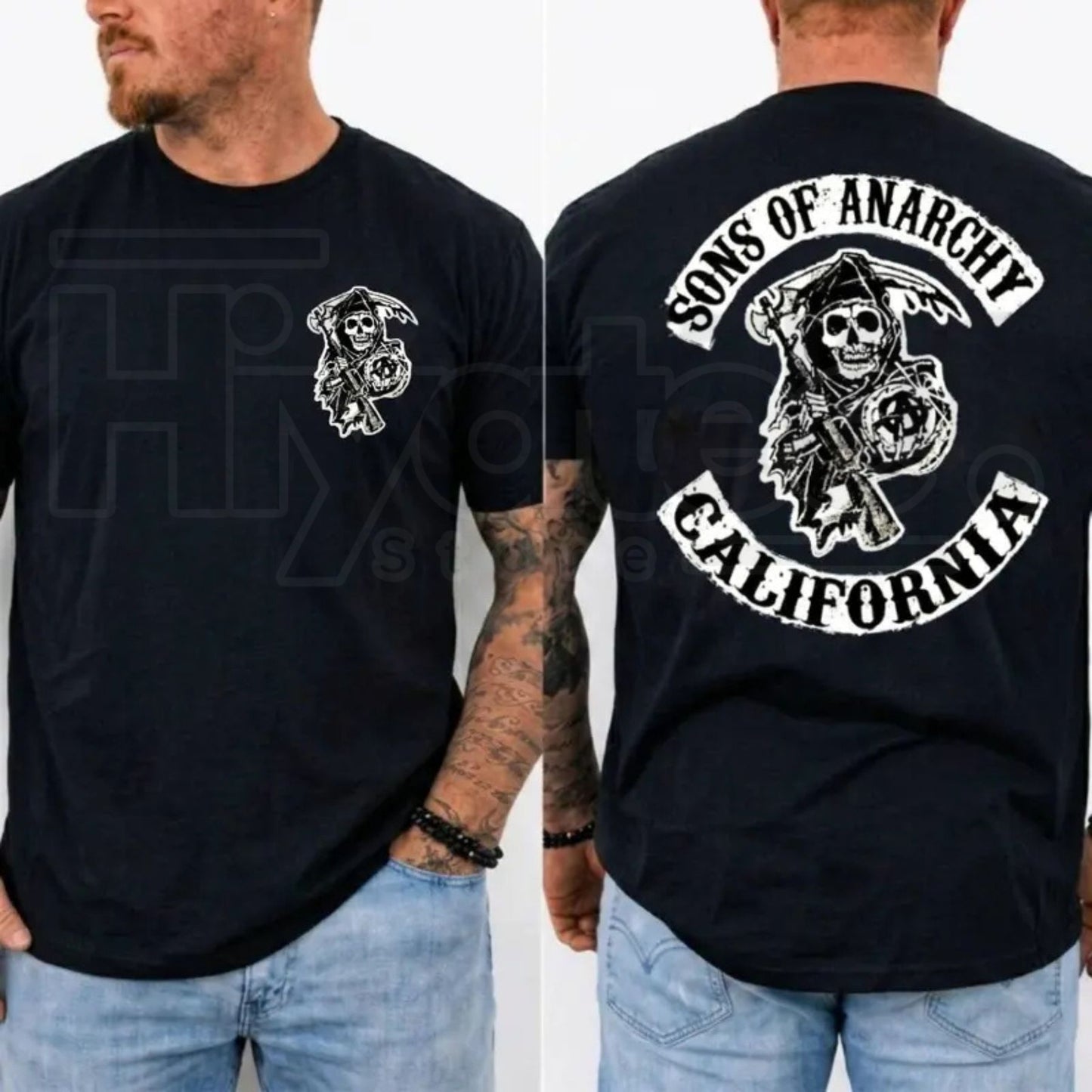 SOA Vintage Biker Retro Jax Teller Motorcycle Club Fan Graphic T-Shirt