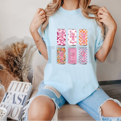 Womens Diet Soda Graphic Top Retro Summer Casual T-Shirt