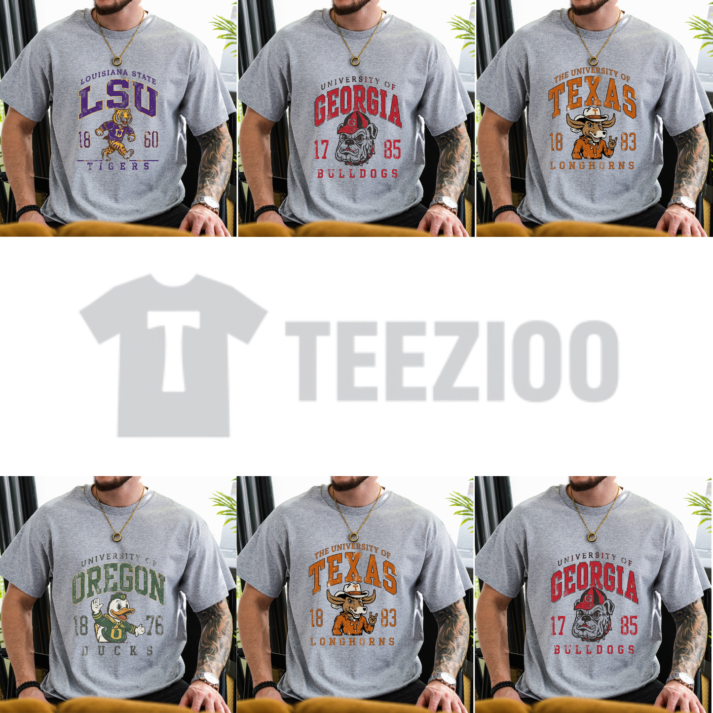 Vintage All Team Football Mascot T-Shirt - Retro College Game Day Graphic Tee