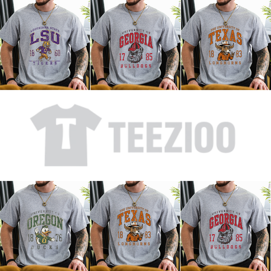 Vintage All Team Football Mascot T-Shirt - Retro College Game Day Graphic Tee