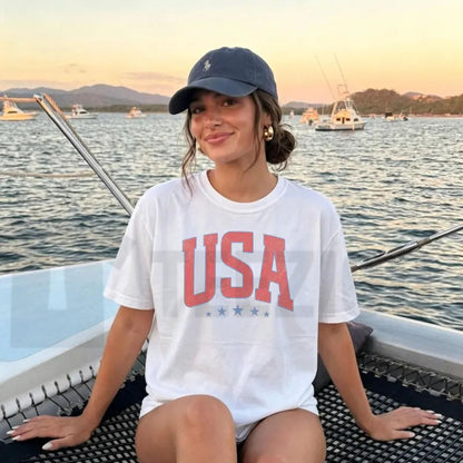 Retro America 4th of July Trendy Preppy Oversized Patriotic USA Aesthetic T-Shirt