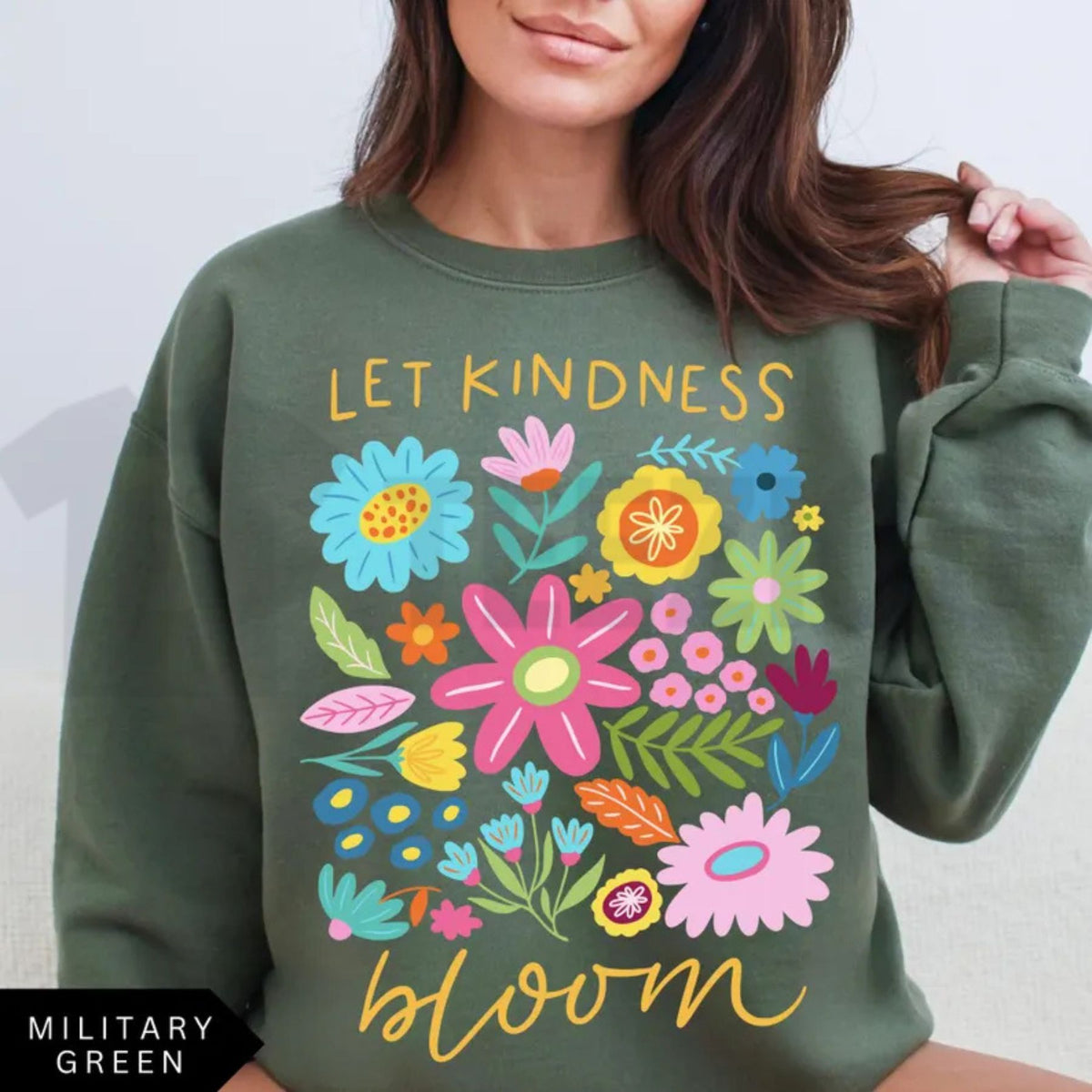 Kindness Floral Crewneck – Positive Mental Health Sweatshirt