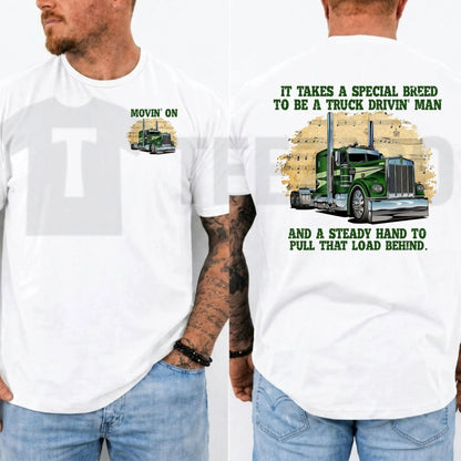Movin On Trucker Vintage 70s TV Show Retro Big Rig Graphic T-Shirt