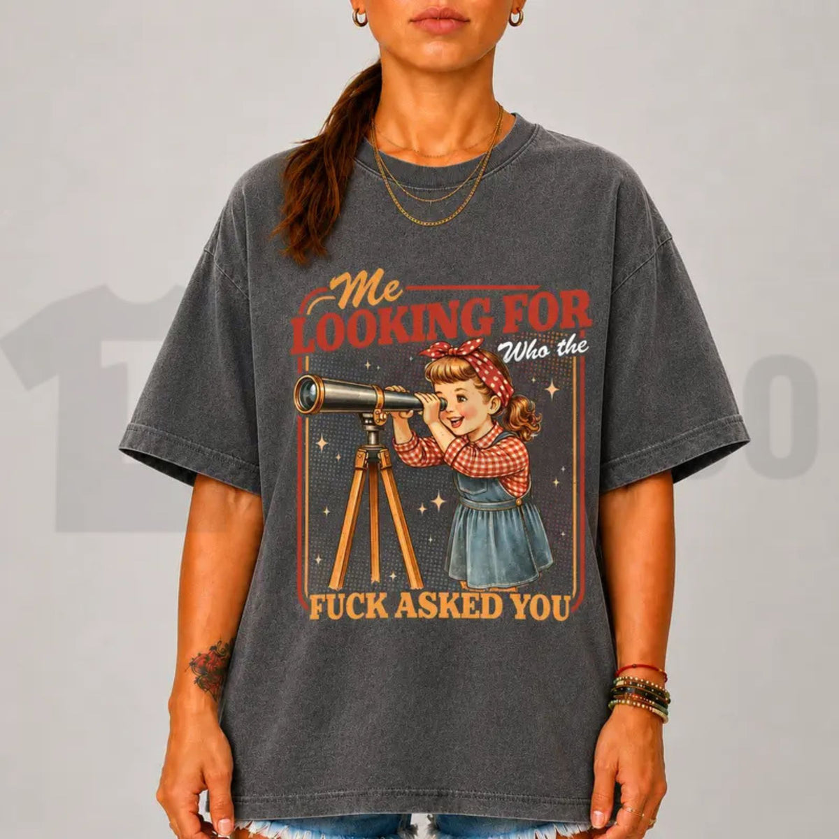 Sarcastic Unsolicited Advice Graphic Top – Me Looking For Who Asked You Retro Apparel