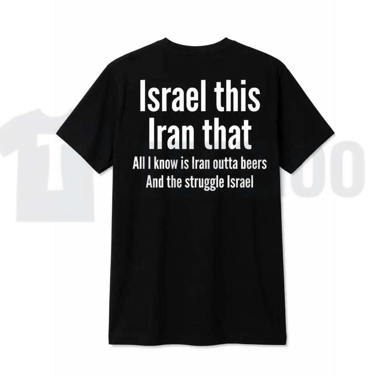 Humorous Beer Pun Graphic Top – Funny Back Print Iran Outta Beers Apparel