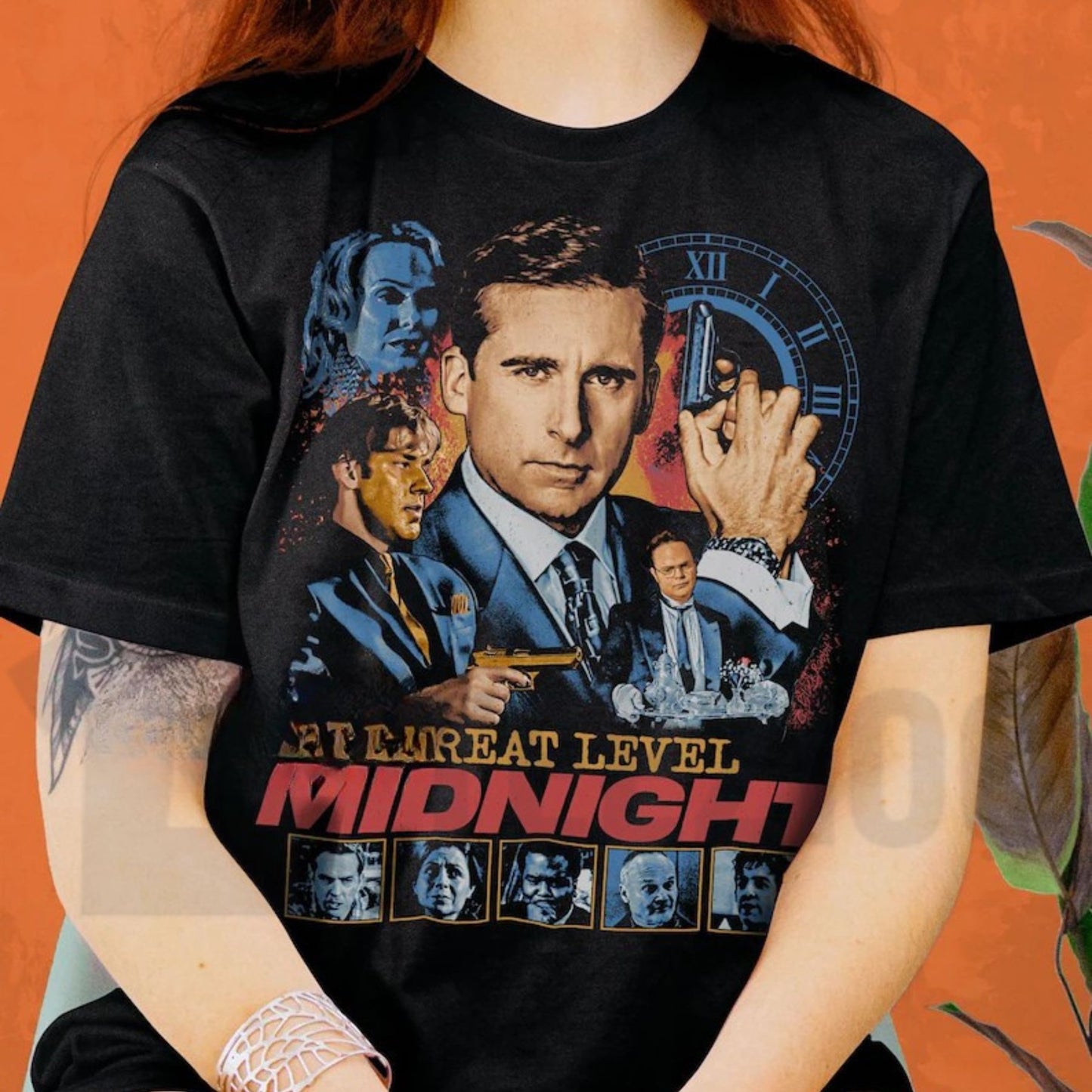 Michael Scarn Action Agent Graphic Top – Retro Vintage Threat Level Midnight Apparel