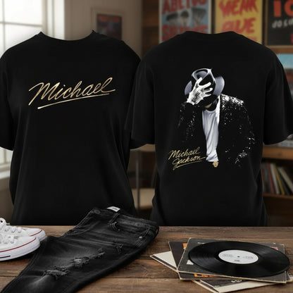 Michael Jackson "The King of Pop" T-Shirt – Iconic Dance Pose & Signature Graphic Tee, Premium 100% Cotton MJ Fan Top, Made in USA