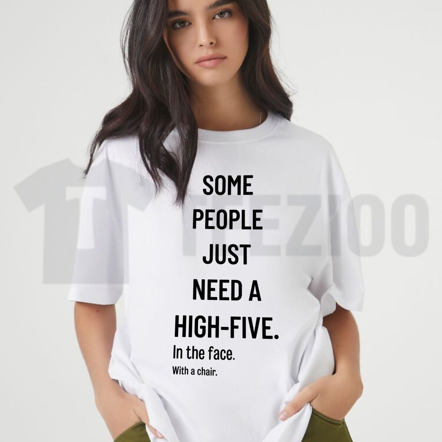 Some People Need A High Five In The Face Tee – Funny Sarcastic Anger Humour Shirt