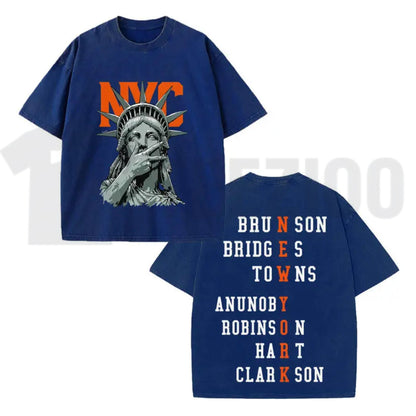 New York Vintage Basketball T-Shirt – 2-Sided Graphic Knicks Style Streetwear Tee