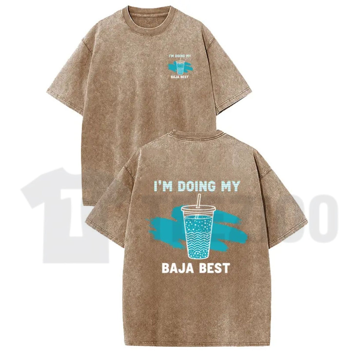 Holafish "Doing My Best" Drink T-Shirt – Vintage Washed Casual Graphic Tee
