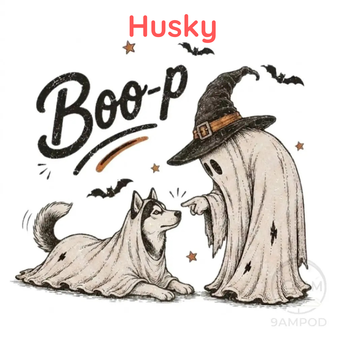 Comfort Colors® Boo-p Ghost Dog Shirt - Funny Halloween Dog Mom Graphic Tee