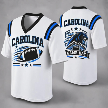 Unisex Football Fan Jersey - White V-Neck Mesh Game Day Shirt (32 Teams)