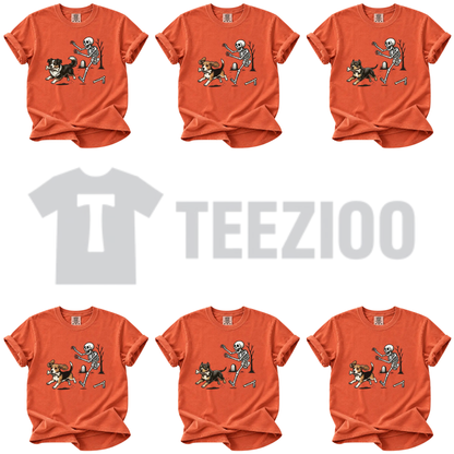 Dog Breeds Halloween Skeleton T-Shirt - Funny Spooky Season Pet Tee