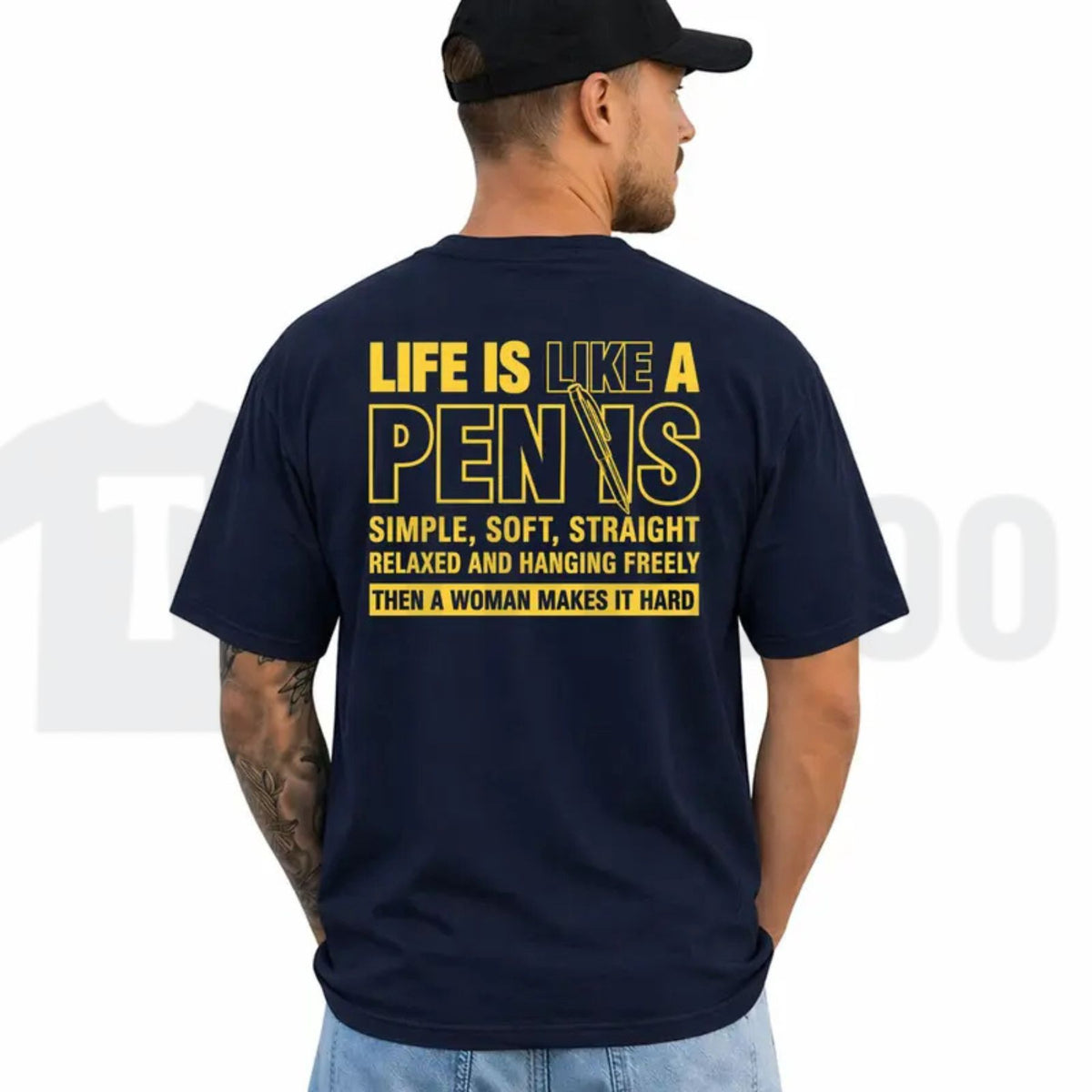 Funny Quote Top – Life Is Like A Pen Graphic Apparel