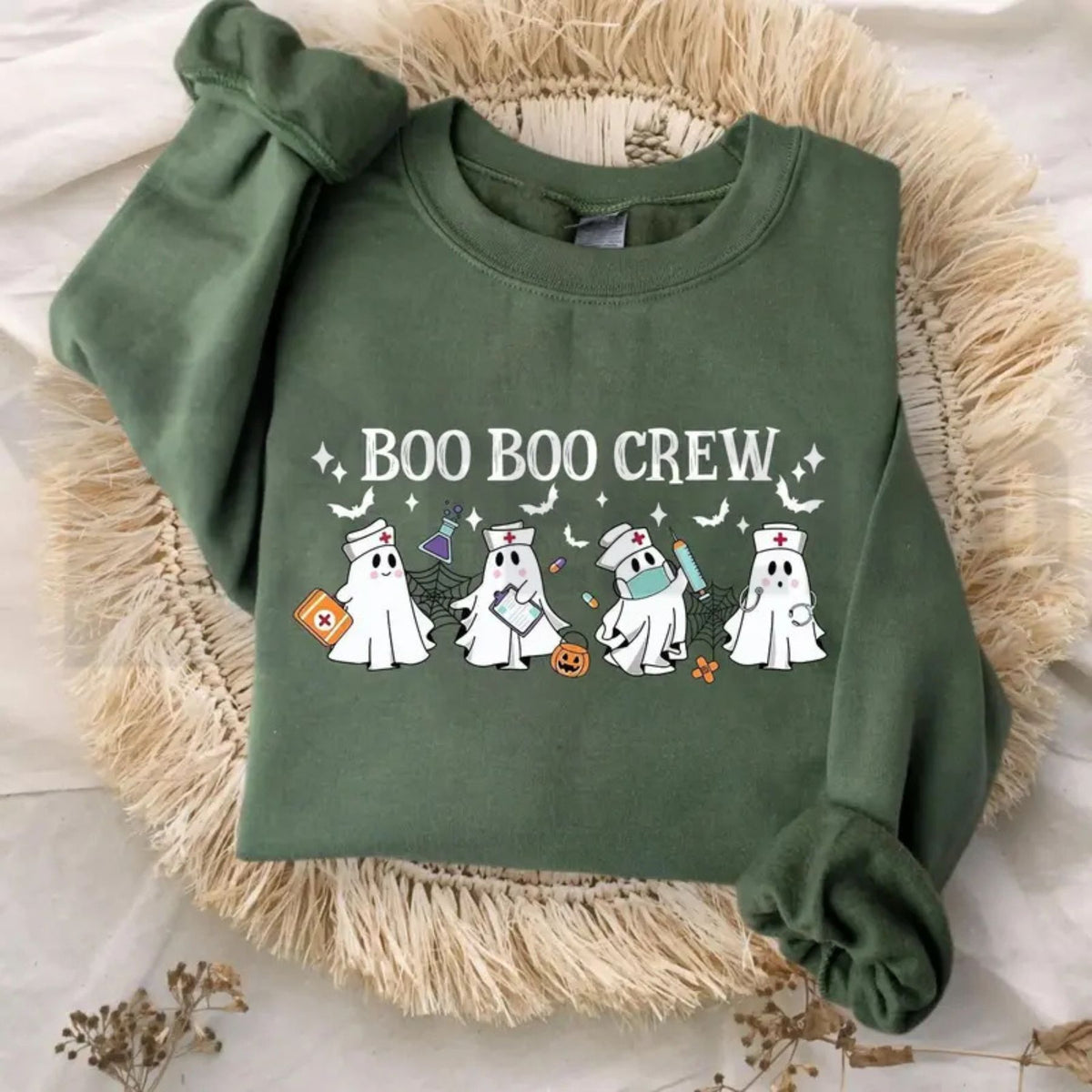 Spooky Healthcare Ghost Sweatshirt – Cute Halloween Medical Crewneck