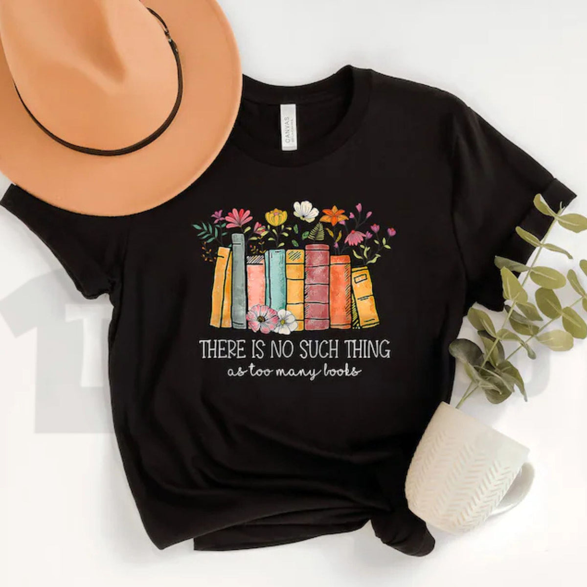 Floral Book Top – Bookworm Librarian Gift Graphic Apparel