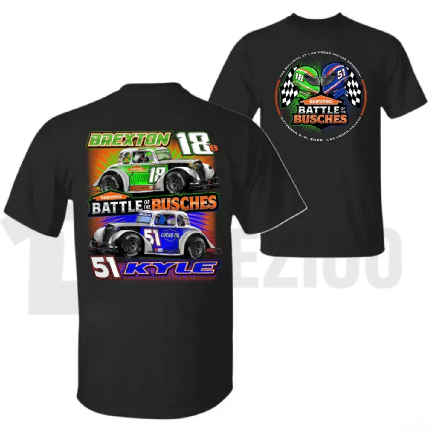 Battle Of The Busches Racing Vintage NASCAR Style Graphic T-Shirt