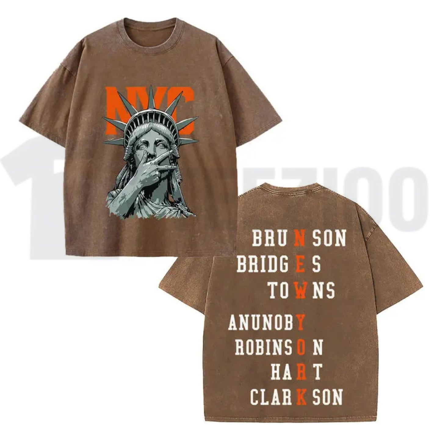 New York Vintage Basketball T-Shirt – 2-Sided Graphic Knicks Style Streetwear Tee