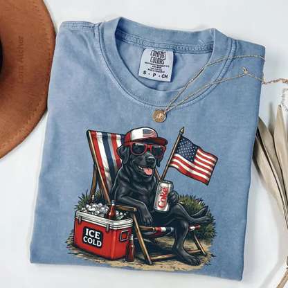 Funny 4th of July Dog Shirt – Retro Labrador & Diet Coke Graphic Tee