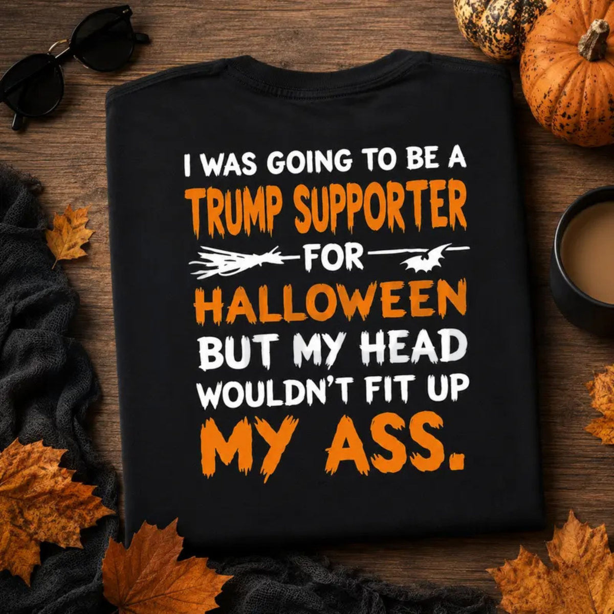 Sarcastic Bat Quote Back Print Top – Funny Political Halloween Graphic Apparel