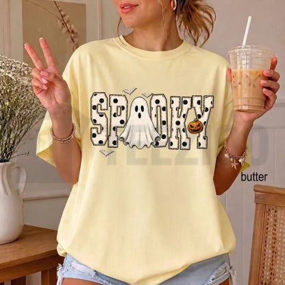Retro Spooky Ghost Preppy Halloween Comfort Colors T-Shirt