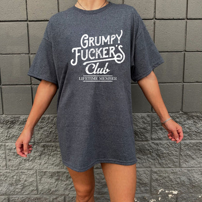 Men’s Grumpy Club T-Shirt – Funny Sarcastic Vintage Novelty Tee