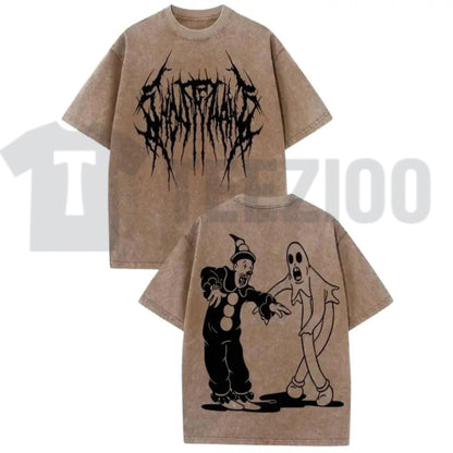 Ghostemane Spooky Halloween Graphic Washed Tee – Dark Vintage Streetwear Shirt