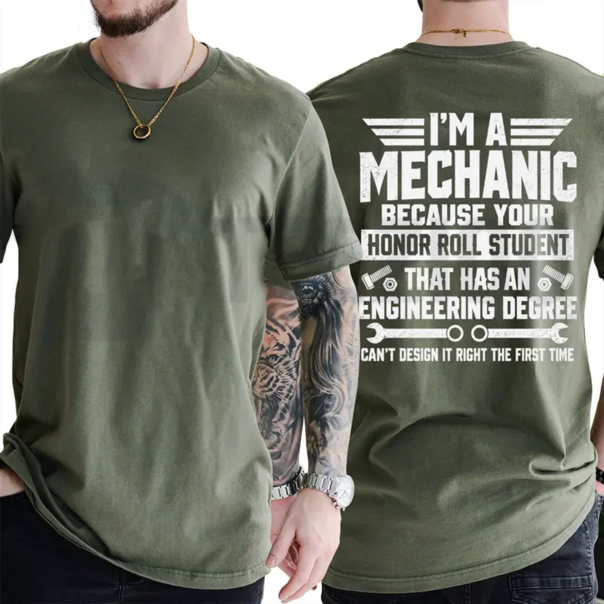 Funny Garage Humor Mechanic Top – I'm A Mechanic Because Engineers Can't Get It Right Graphic Apparel