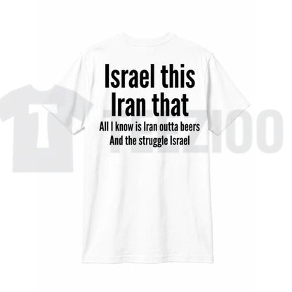 Humorous Beer Pun Graphic Top – Funny Back Print Iran Outta Beers Apparel