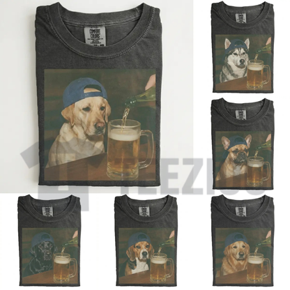 Dog Beer Tee – Vintage 90s Edgy Dog Meme Shirt