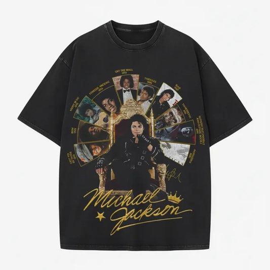 Michael Jackson Retro T-Shirt – Vintage King of Pop Unisex Graphic Top, Classic 80s 90s Music Legend Shirt for Men & Women