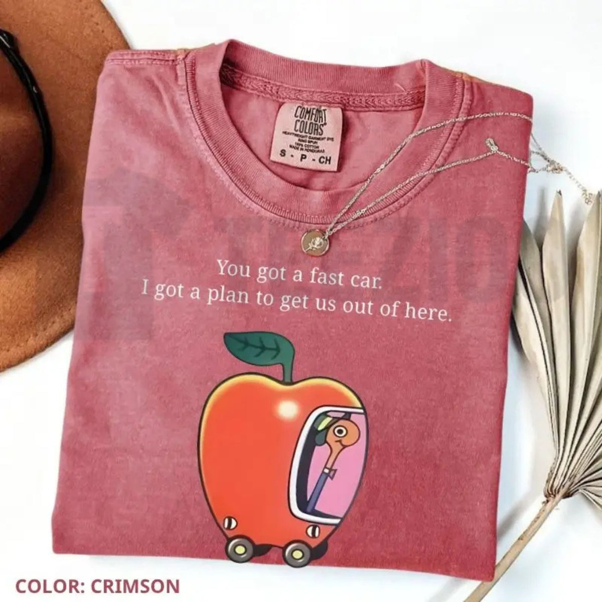 Comfort Colors Fast Car T-Shirt – Retro Apple Graphic Road Trip Tee