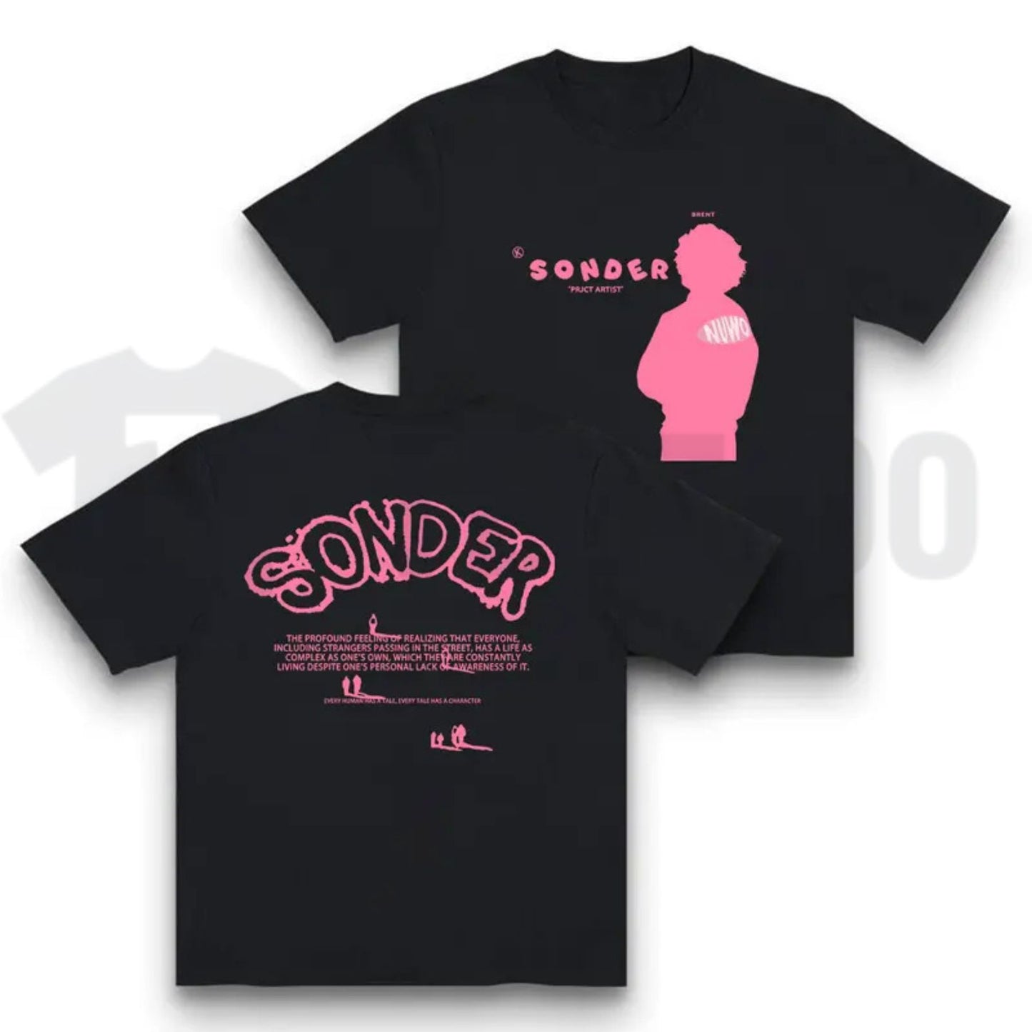 Bold Pink Sonder Lettering Rap Crewneck – Geometric Print Urban Streetwear
