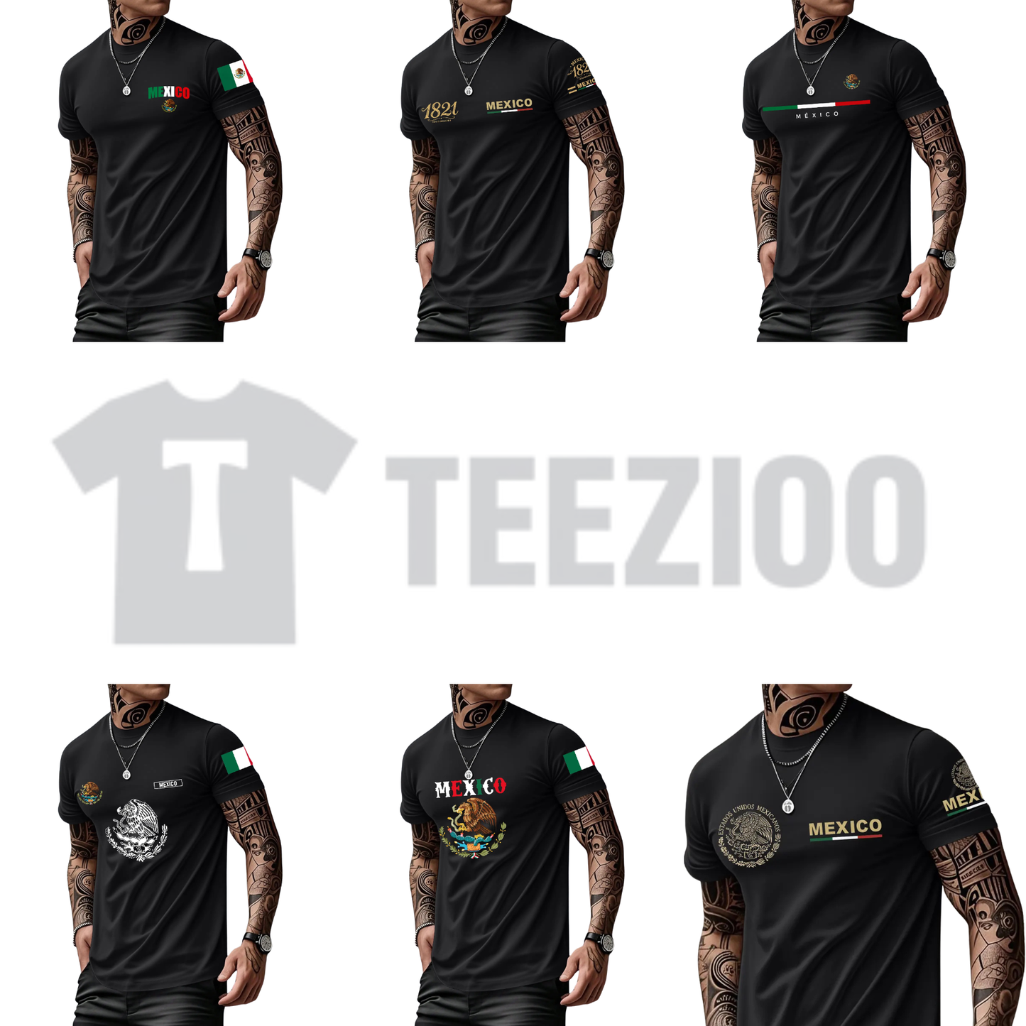 Mexican-Themed Print T-Shirt for Men - Retro Mexico Pride Graphic Tee