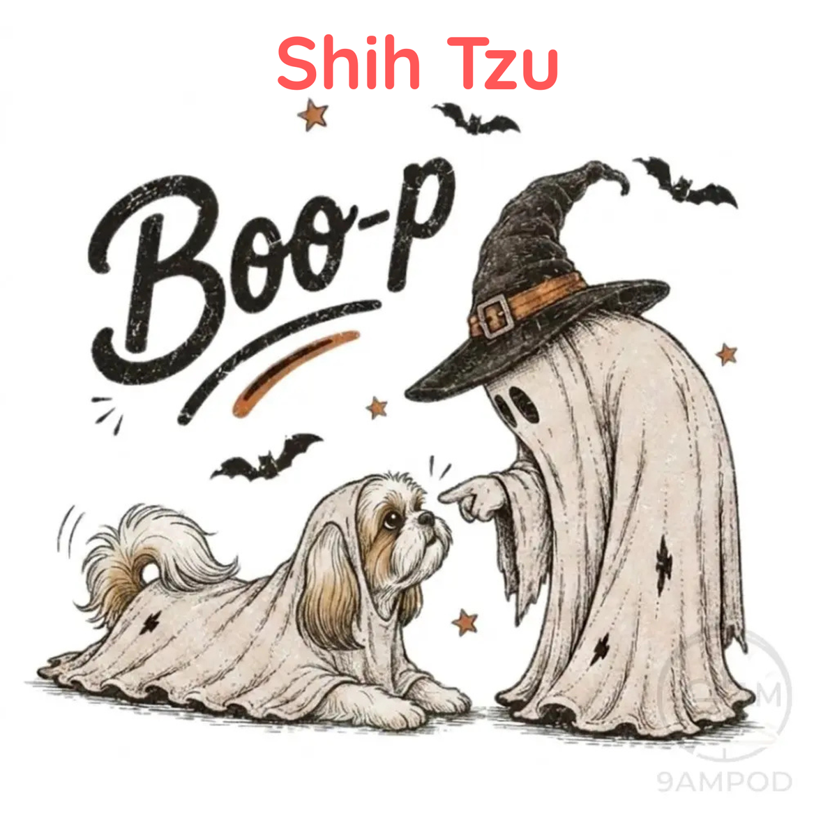 Comfort Colors® Boo-p Ghost Dog Shirt - Funny Halloween Dog Mom Graphic Tee