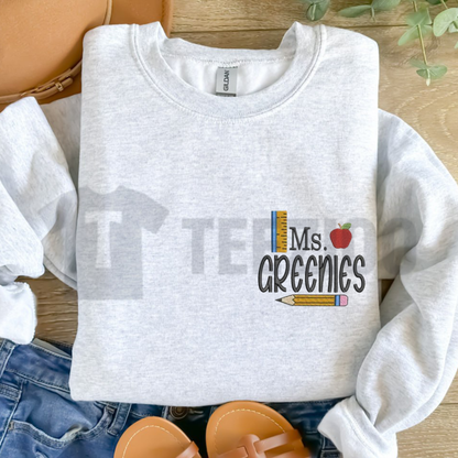 Personalized Teacher Sweatshirt - Custom Embroidered Name Educator Crewneck