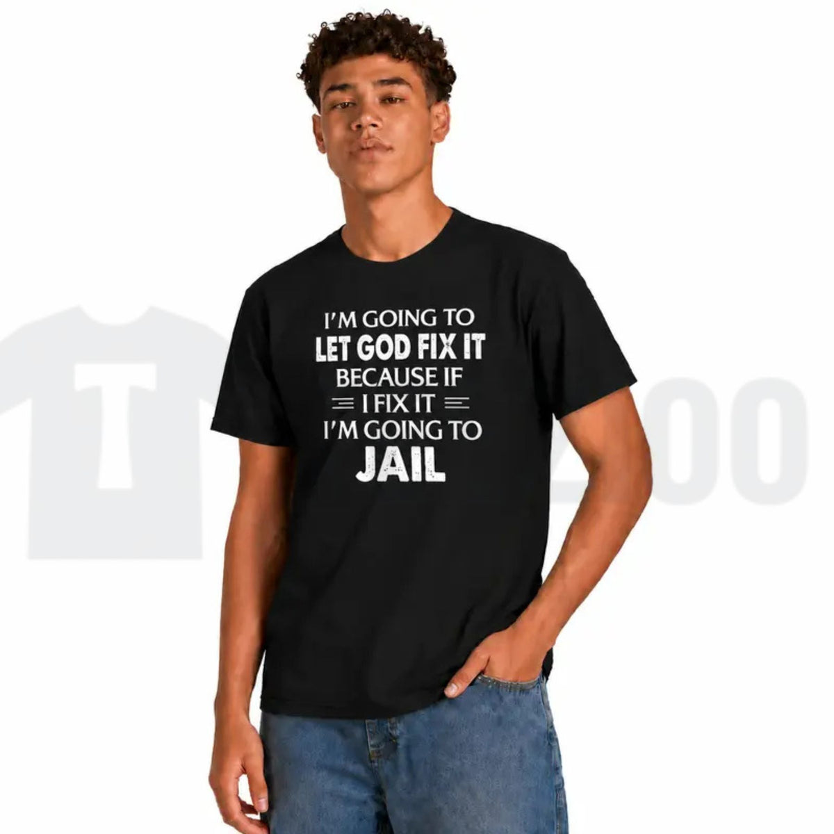Inspirational Christian Faith Top – Let God Fix It Quote Graphic Apparel