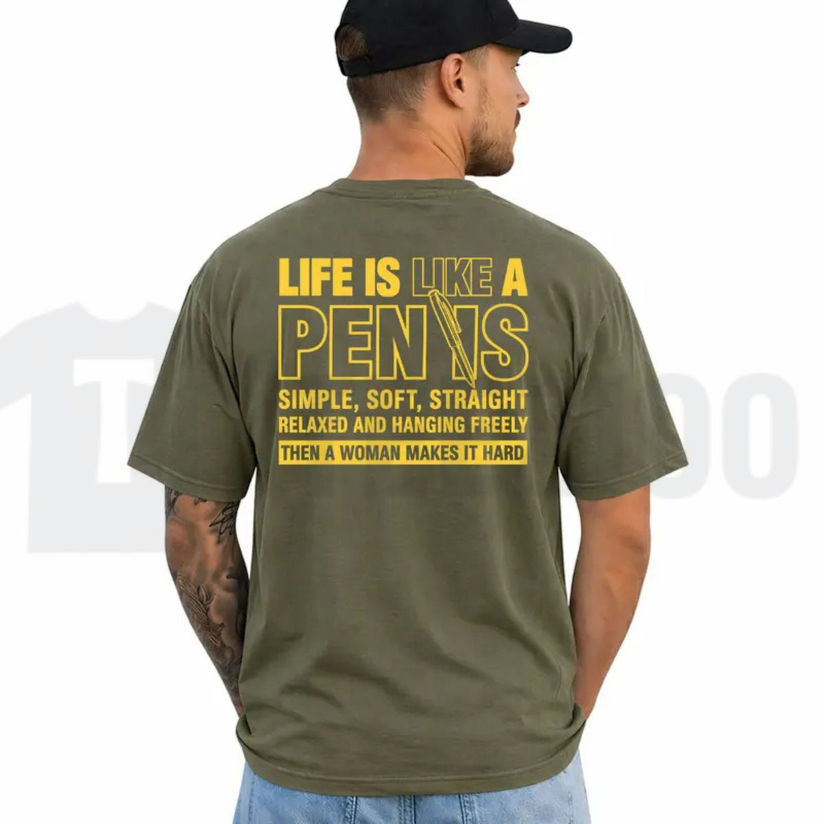 Funny Quote Top – Life Is Like A Pen Graphic Apparel