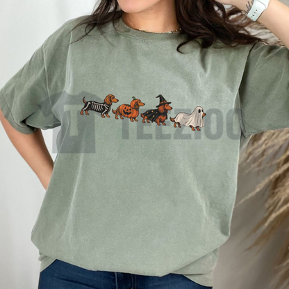 Halloween Dachshund Shirt - Spooky Wiener Dog Graphic Tee