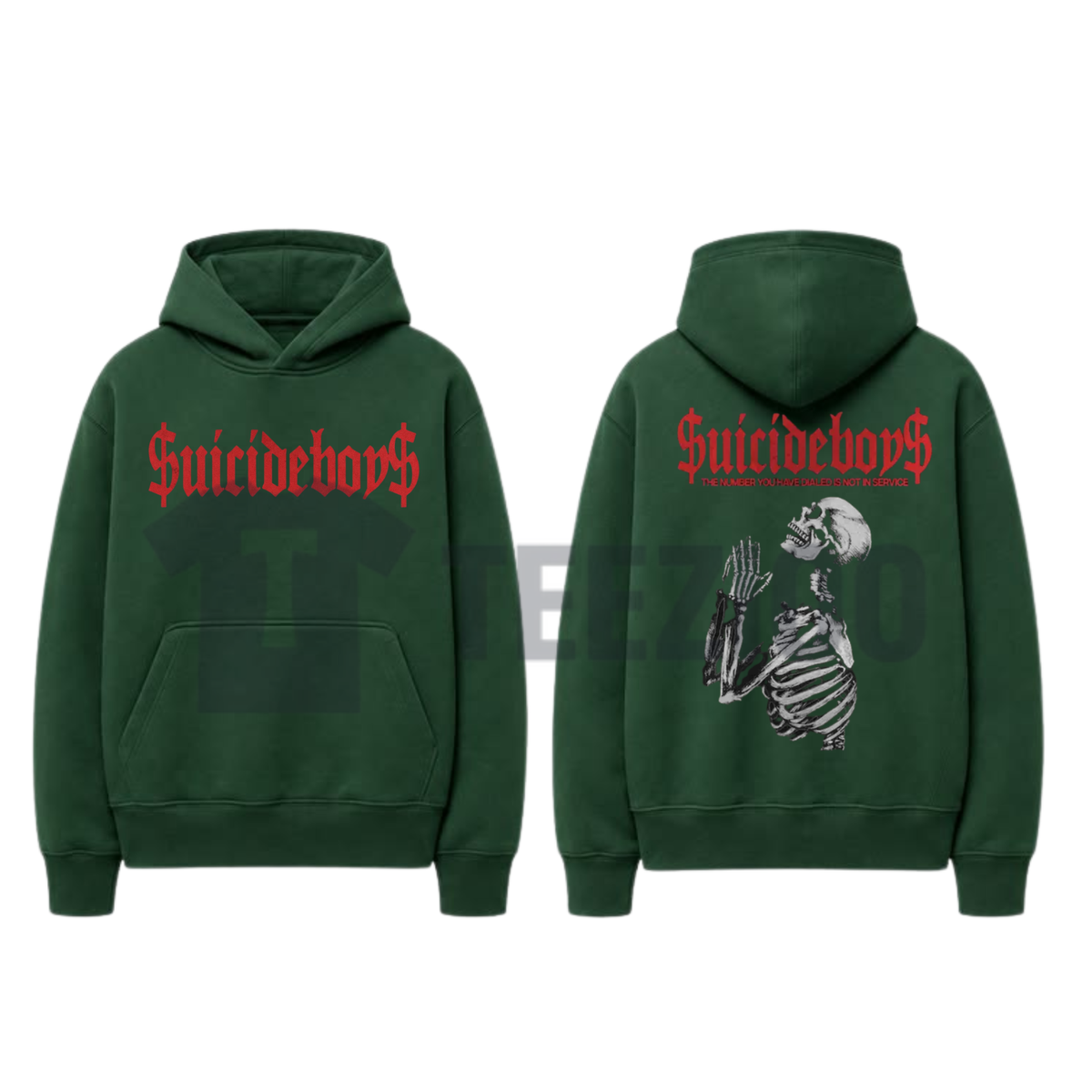 Men's Oversized Prayer Skulls Streetwear Hoodie - teezioo.