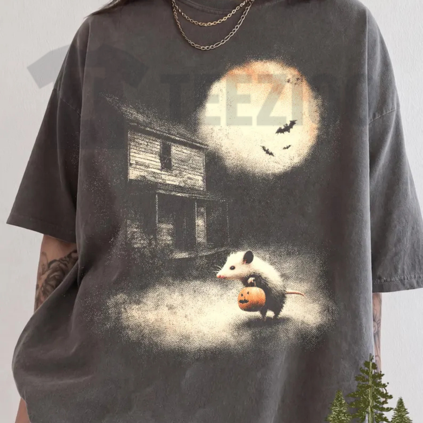 Vintage Opossum Halloween Shirt - Cute Possum Pumpkin Graphic Tee