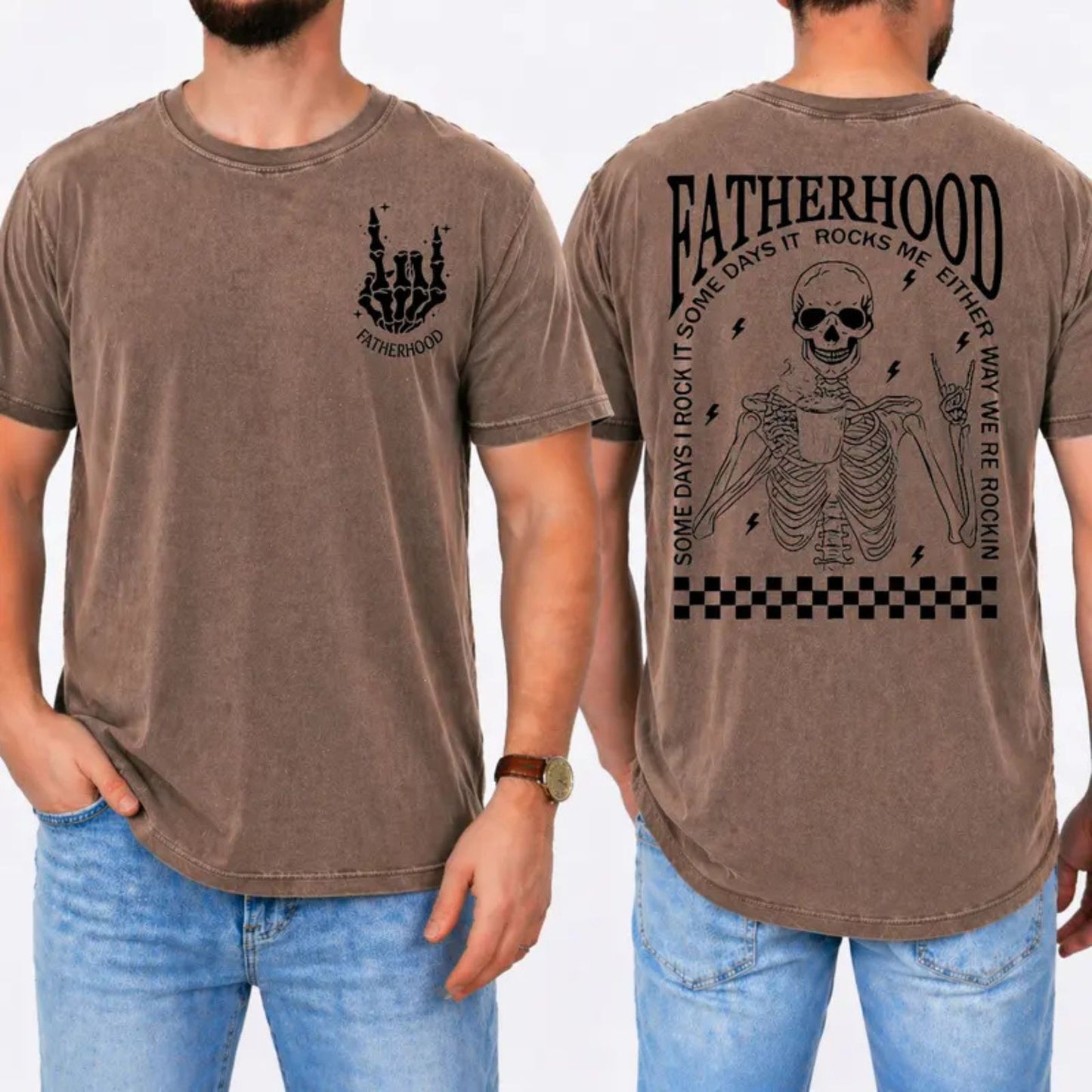 Funny Dad Skeleton T-Shirt – Retro Fatherhood Graphic Tee, First Time Dad Gift Shirt